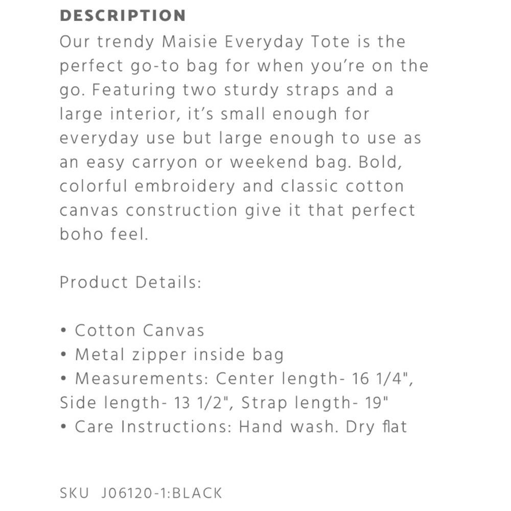 Johnny Was MAISIE EVERYDAY TOTE - Picture 3 of 4